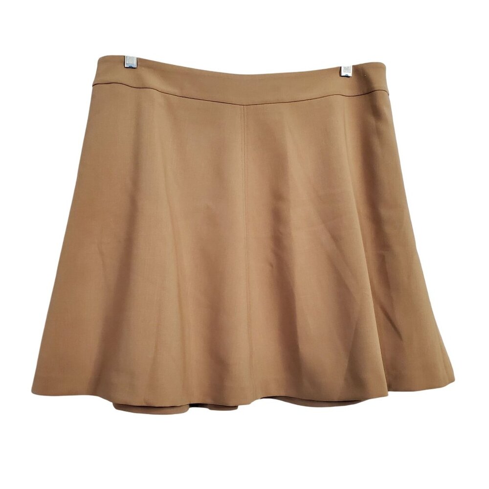 Loft Sz 14 Skirt A-Line Lined Knee Neutral Versatile Feminine Career Stretch Tan